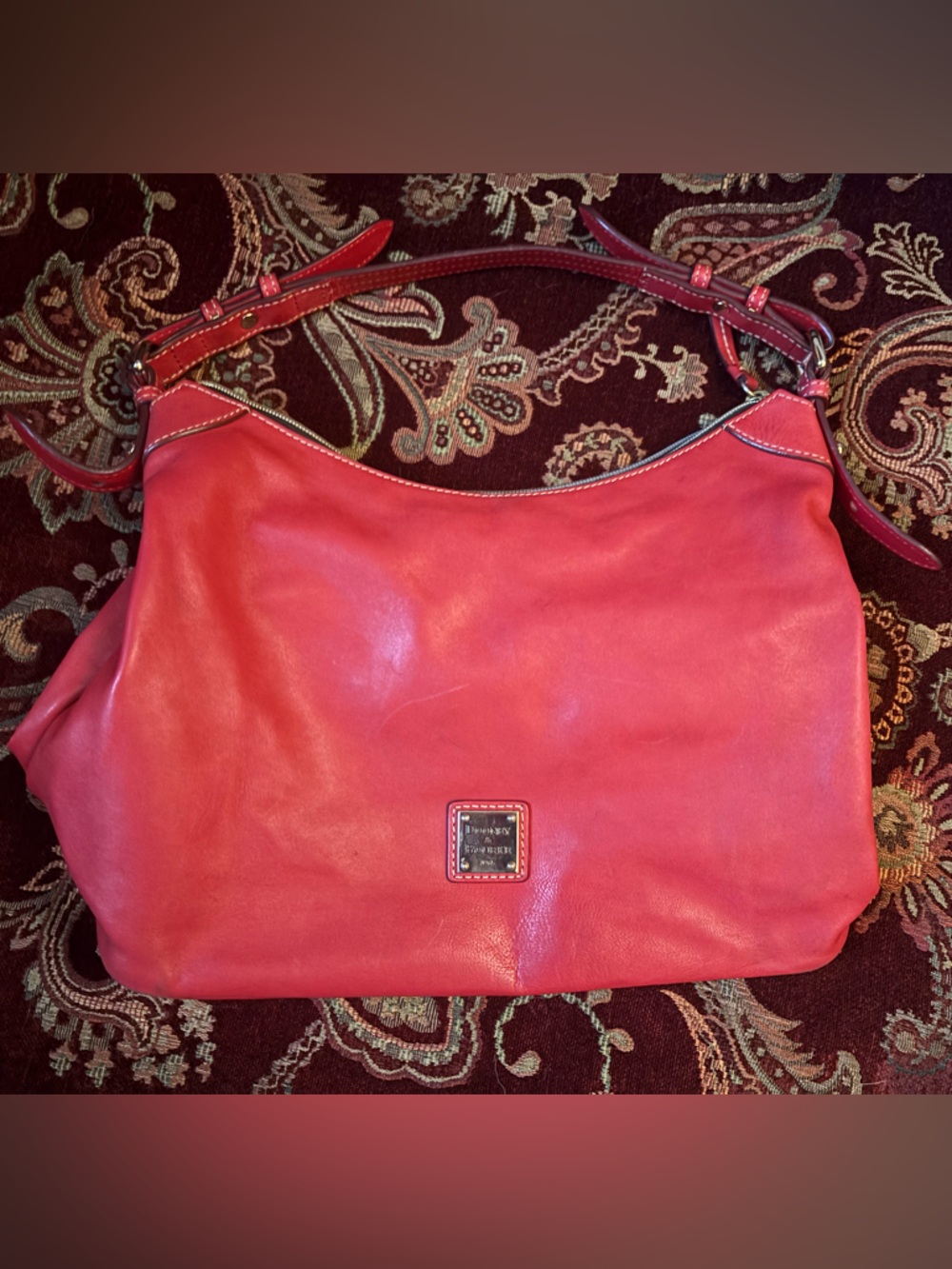 Dooney & Bourke Bright Red Leather Shoulder Bag